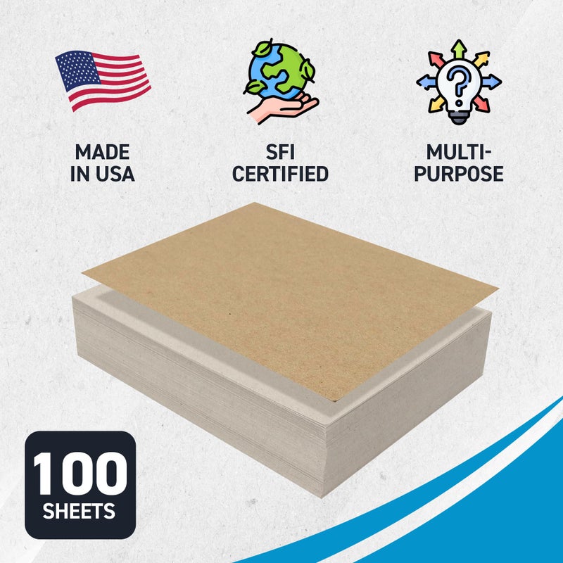 MagicWater Supply MagicWater Chipboard Sheet for DIY Projects - 8x10 Inch - 100 Pack - 22 pt - Heavy Duty Kraft (0.020 Inch Thick) Paperboard, For Scrapbooking, Books, Picture Frame Backing, Arts Project & Crafts - Image 3